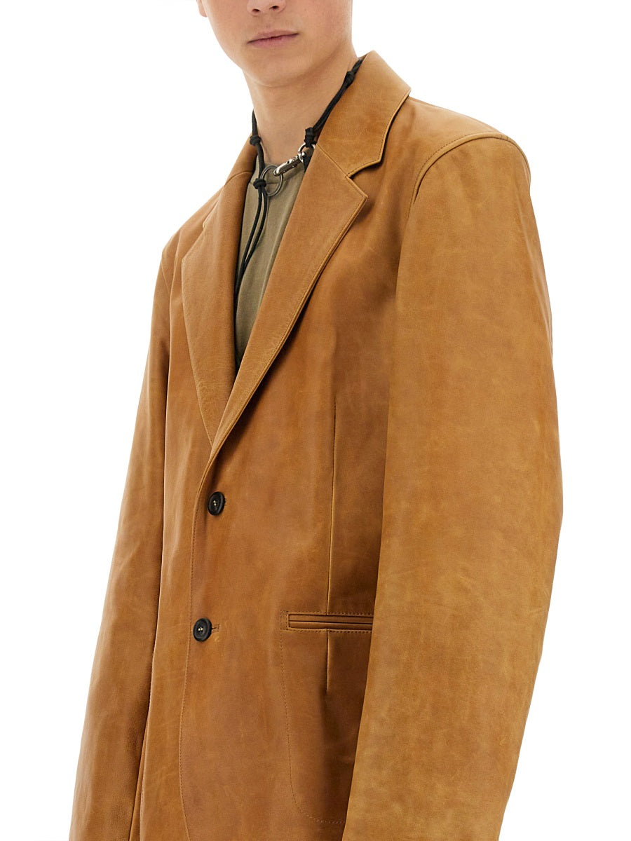 Our Legacy Men Leather Opening Blazer