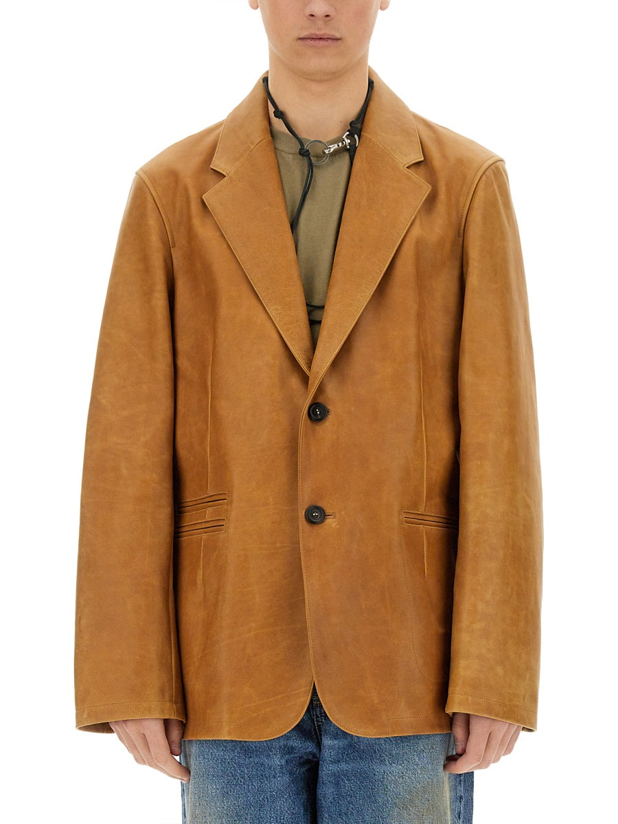 Our Legacy Men Leather Opening Blazer