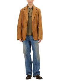 Our Legacy Men Leather Opening Blazer