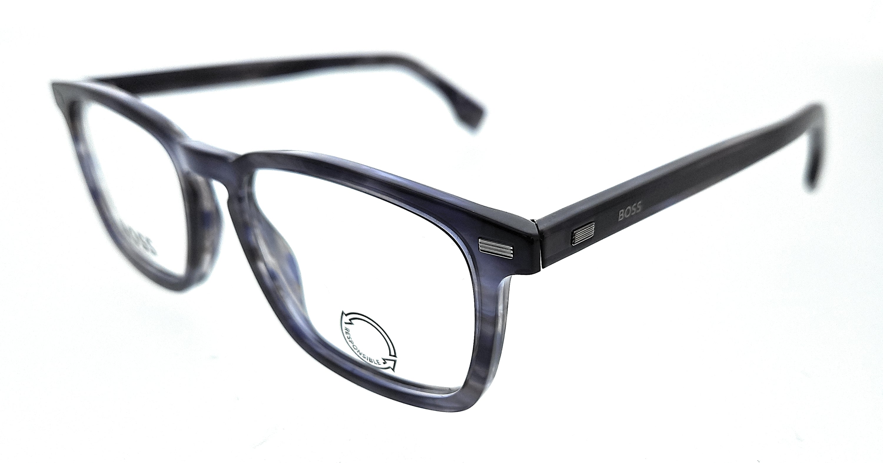 HUGO BOSS HUGO BOSS Blue Havana Square BOSS 1368 JBW Eyeglasses