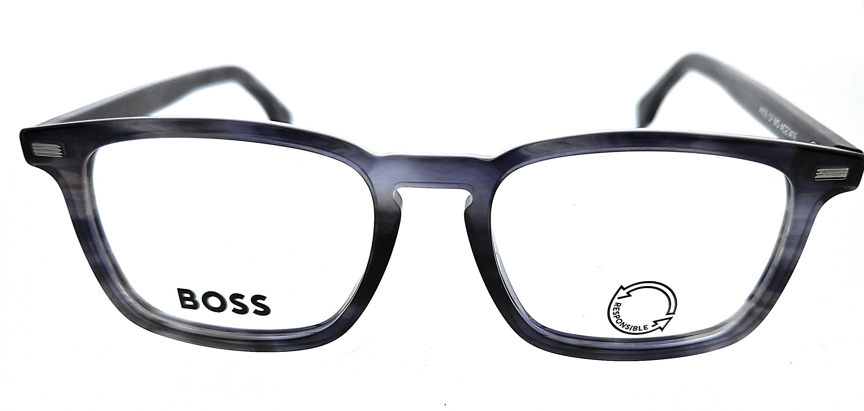 HUGO BOSS HUGO BOSS Blue Havana Square BOSS 1368 JBW Eyeglasses