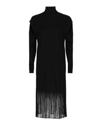 Ferragamo Womens Cutout And Fringe Hem Dress
