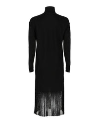 Ferragamo Womens Cutout And Fringe Hem Dress