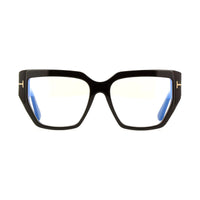 Tom Ford Eyeglasses Square Full Rim, Dark Havana Frame and Clear Blue Light Block Lenses Lens FT5951-B052