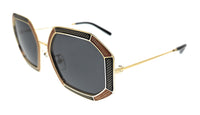 Tory Burch 0TY6102 335387 Full Rim Gold/Dark Grey Irregular Square Sunglasses