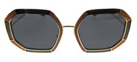 Tory Burch 0TY6102 335387 Full Rim Gold/Dark Grey Irregular Square Sunglasses