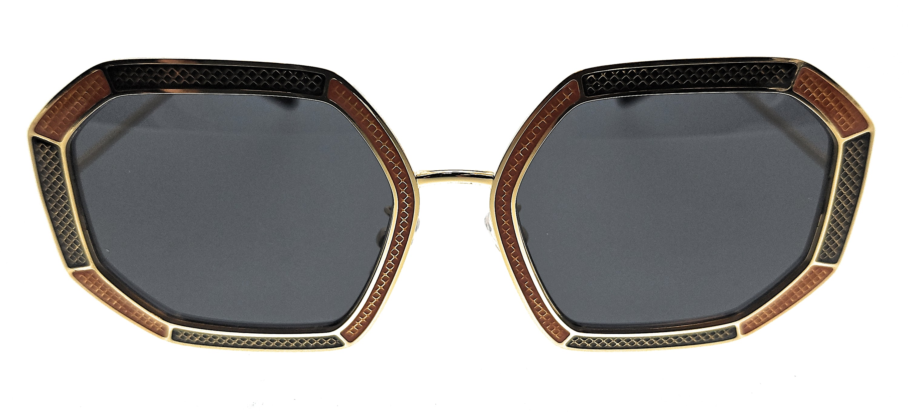 Tory Burch 0TY6102 335387 Full Rim Gold/Dark Grey Irregular Square Sunglasses