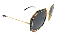 Tory Burch 0TY6102 335387 Full Rim Gold/Dark Grey Irregular Square Sunglasses