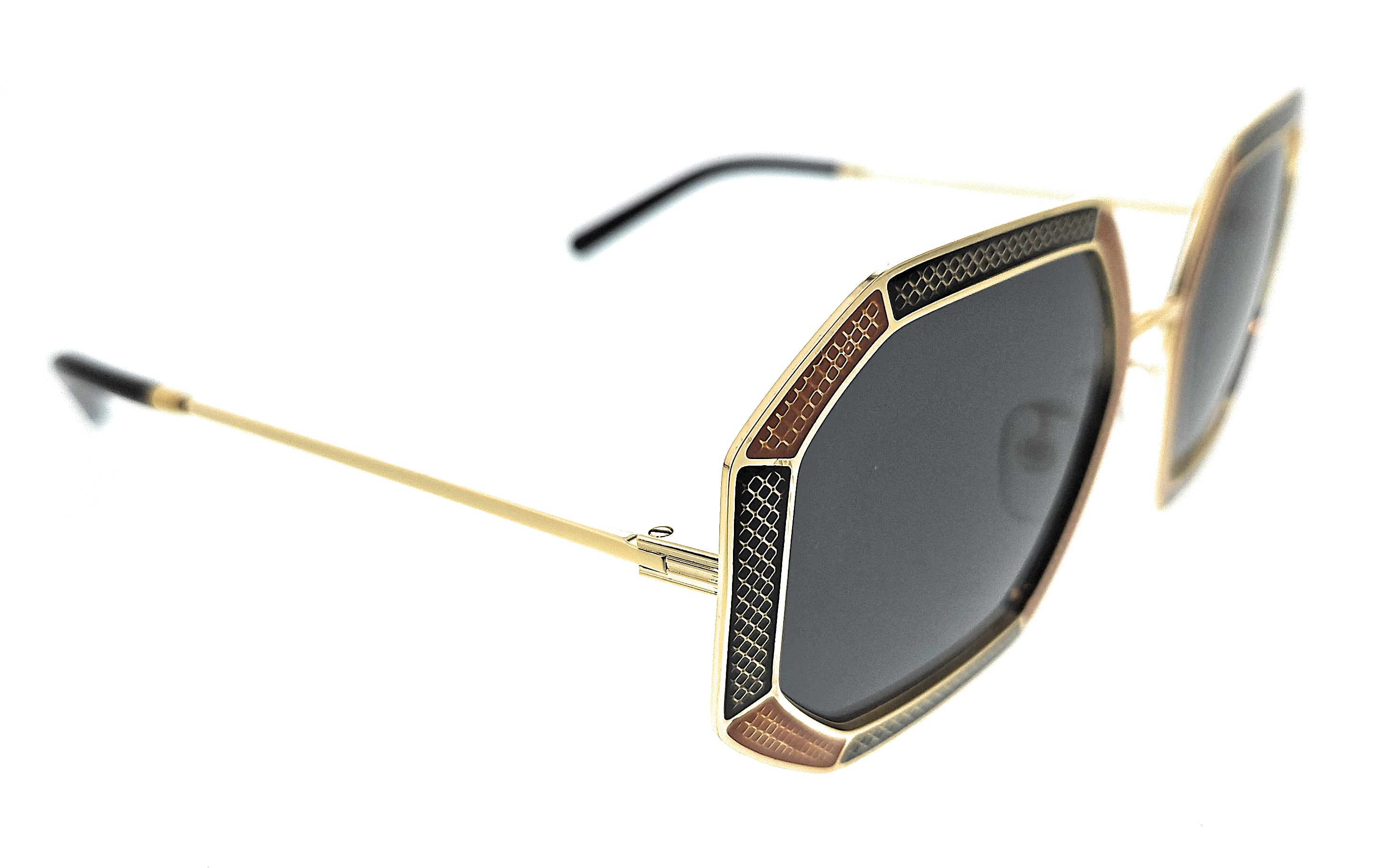 Tory Burch 0TY6102 335387 Full Rim Gold/Dark Grey Irregular Square Sunglasses