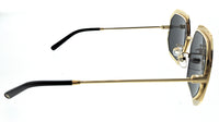 Tory Burch 0TY6102 335387 Full Rim Gold/Dark Grey Irregular Square Sunglasses