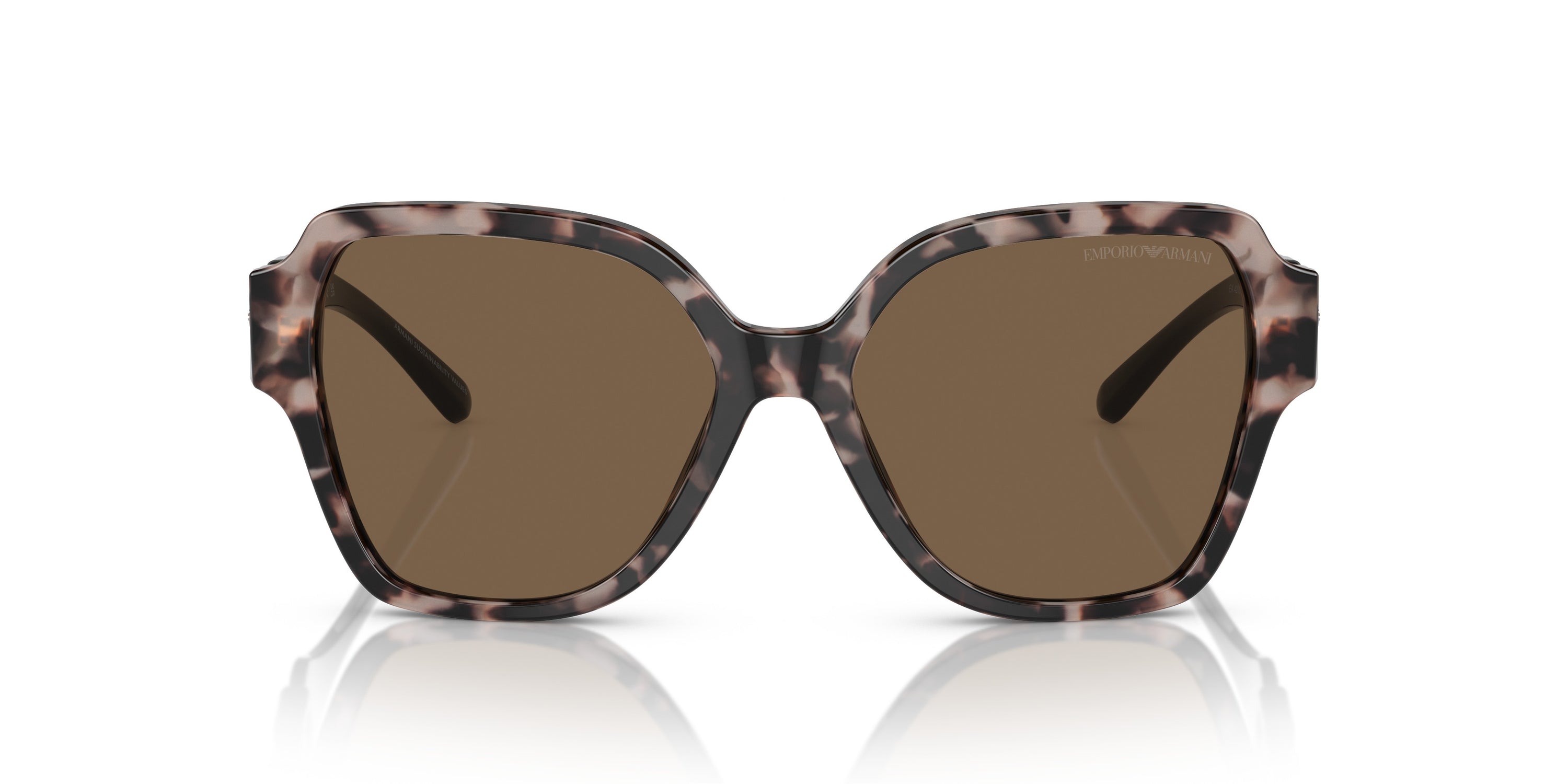 Emporio Armani 0EA4202 541073 Shiny pink havana Square Sunglasses