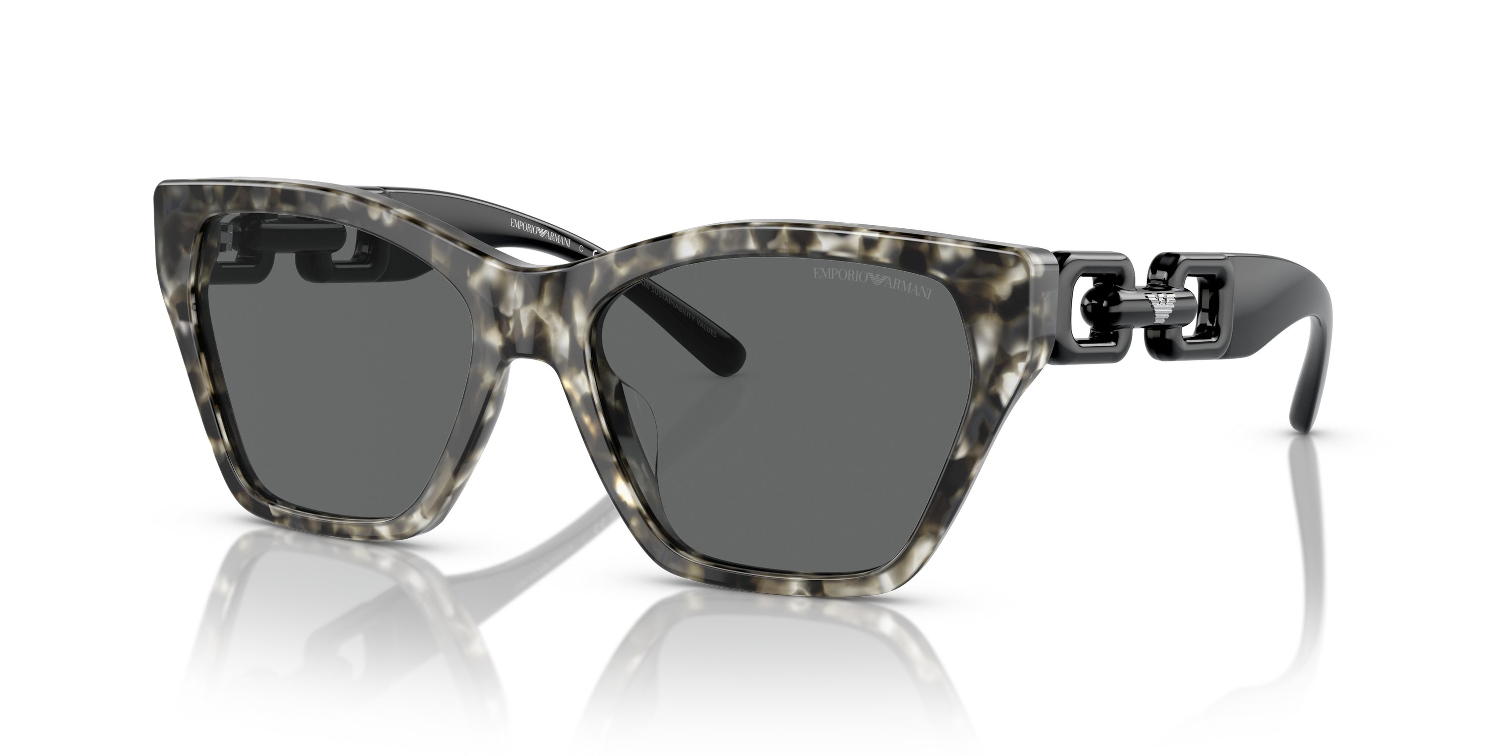 Emporio Armani 0EA4203U 567887 Shiny grey havana Cateye Sunglasses
