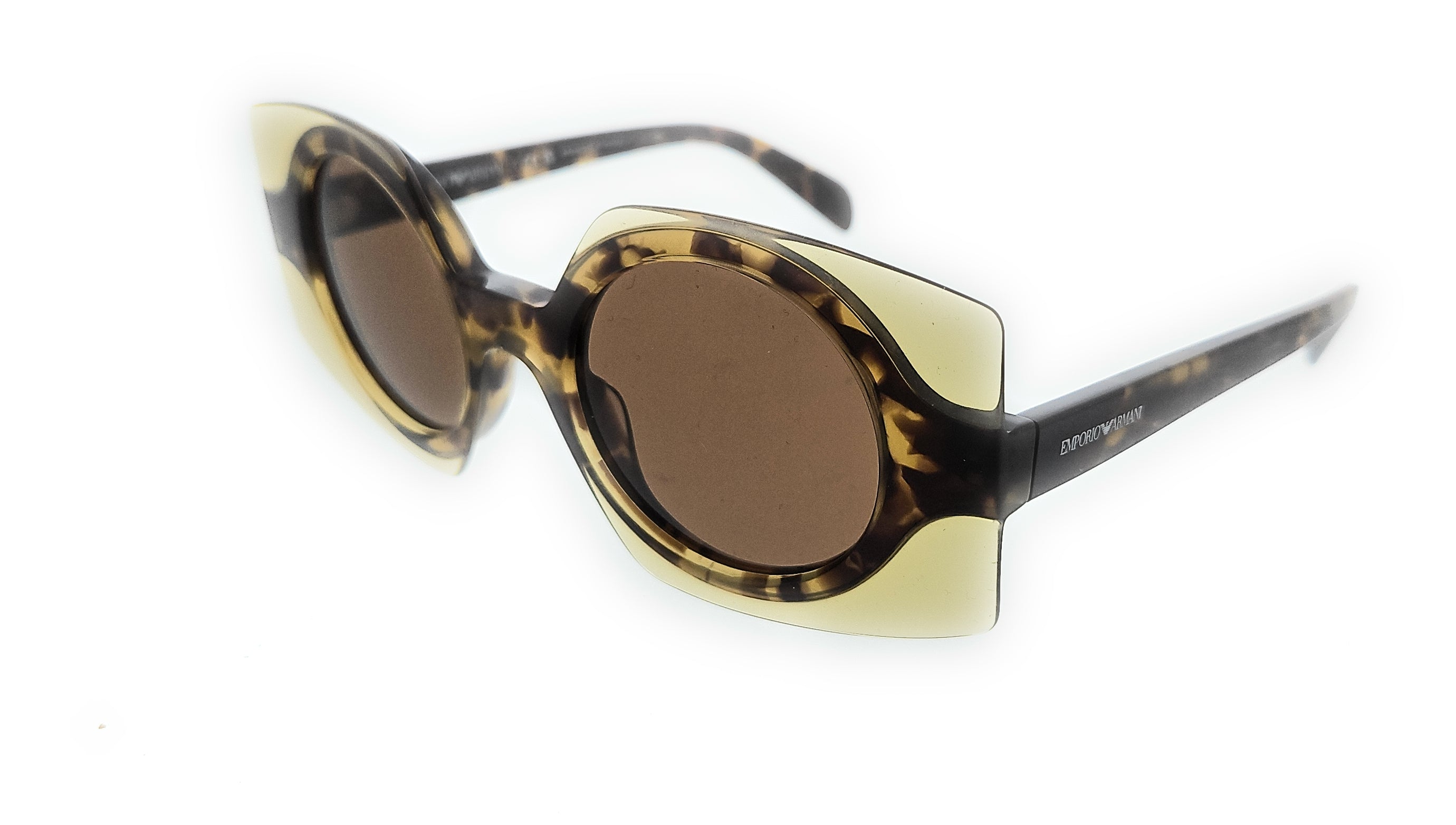 Emporio Armani 0EA4207 603073 Havana Top Transparent Brown Square Sunglasses