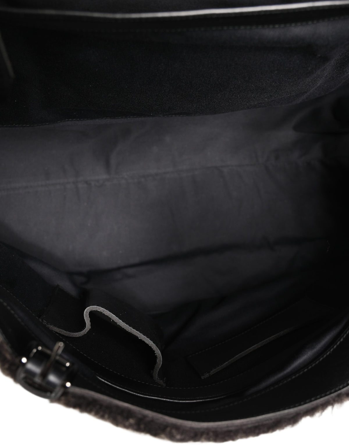Dolce & Gabbana Black Shearling Leather Messenger Shoulder Men Borse Men's Bag