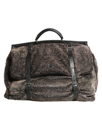 Dolce & Gabbana Black Shearling Leather Messenger Shoulder Men Borse Men's Bag