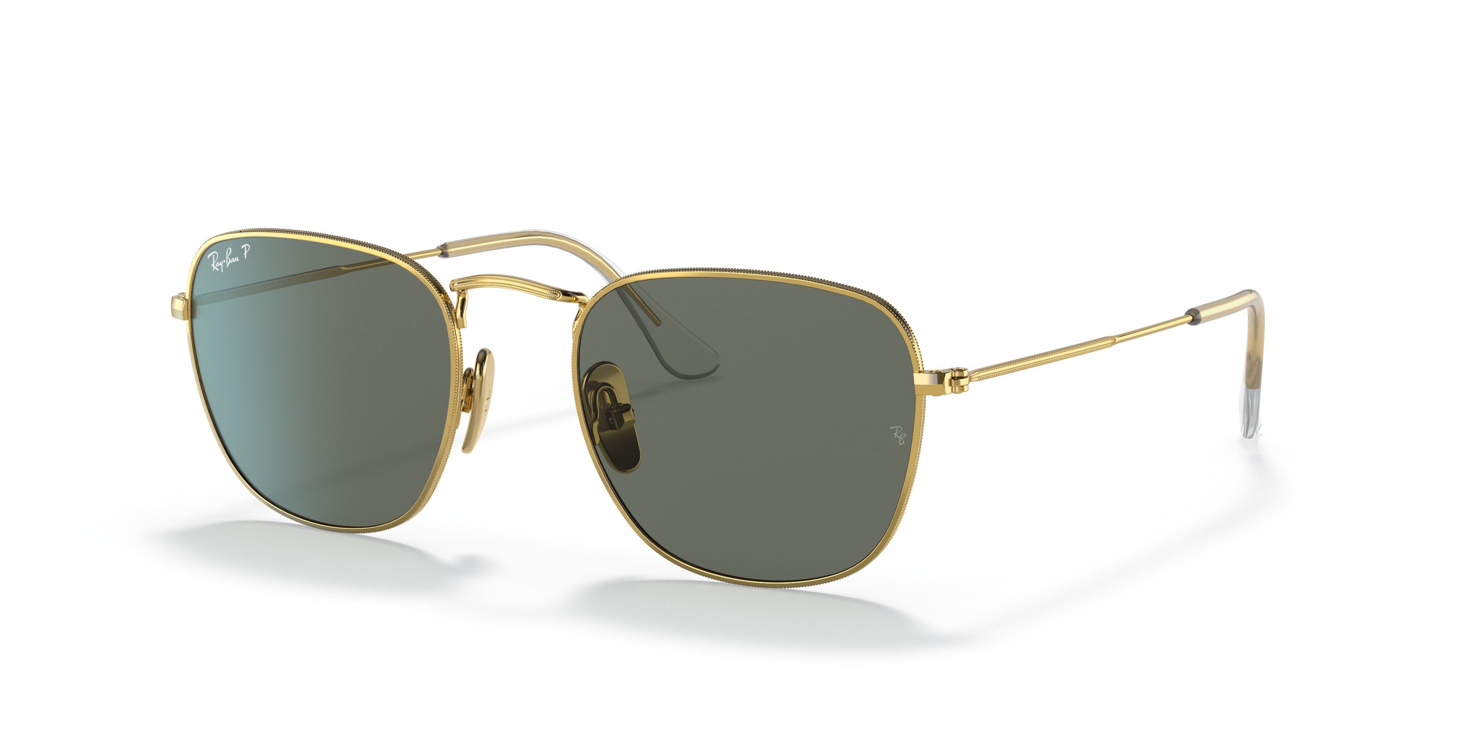 Ray-Ban 0RB8157 921658 Frank Square Gold TitaniumPolarized Sunglasses