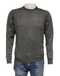 Williams Wilson Grey 100% Wool Suede Crewneck Sweater