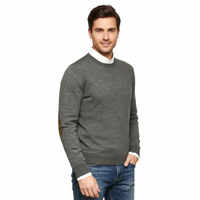 Williams Wilson Grey 100% Wool Suede Crewneck Sweater