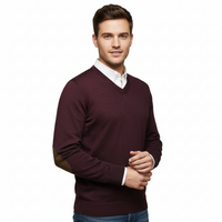 Williams Wilson Purple 100% Wool Suede VNeck Sweater