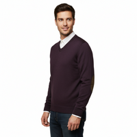 Williams Wilson Purple 100% Wool Suede VNeck Sweater