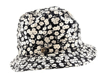 Dolce & Gabbana 100% Silk Black and White Floral Bucket Hat-