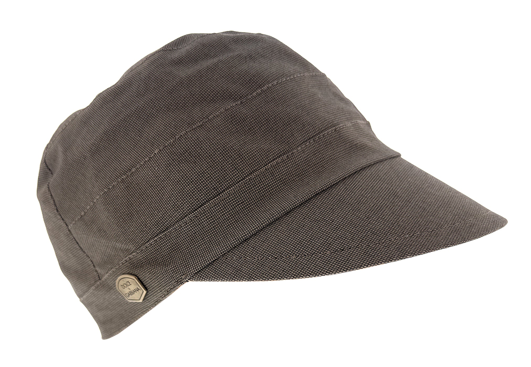Dolce & Gabbana Khaki Grey Stylish Military Inspired Cap