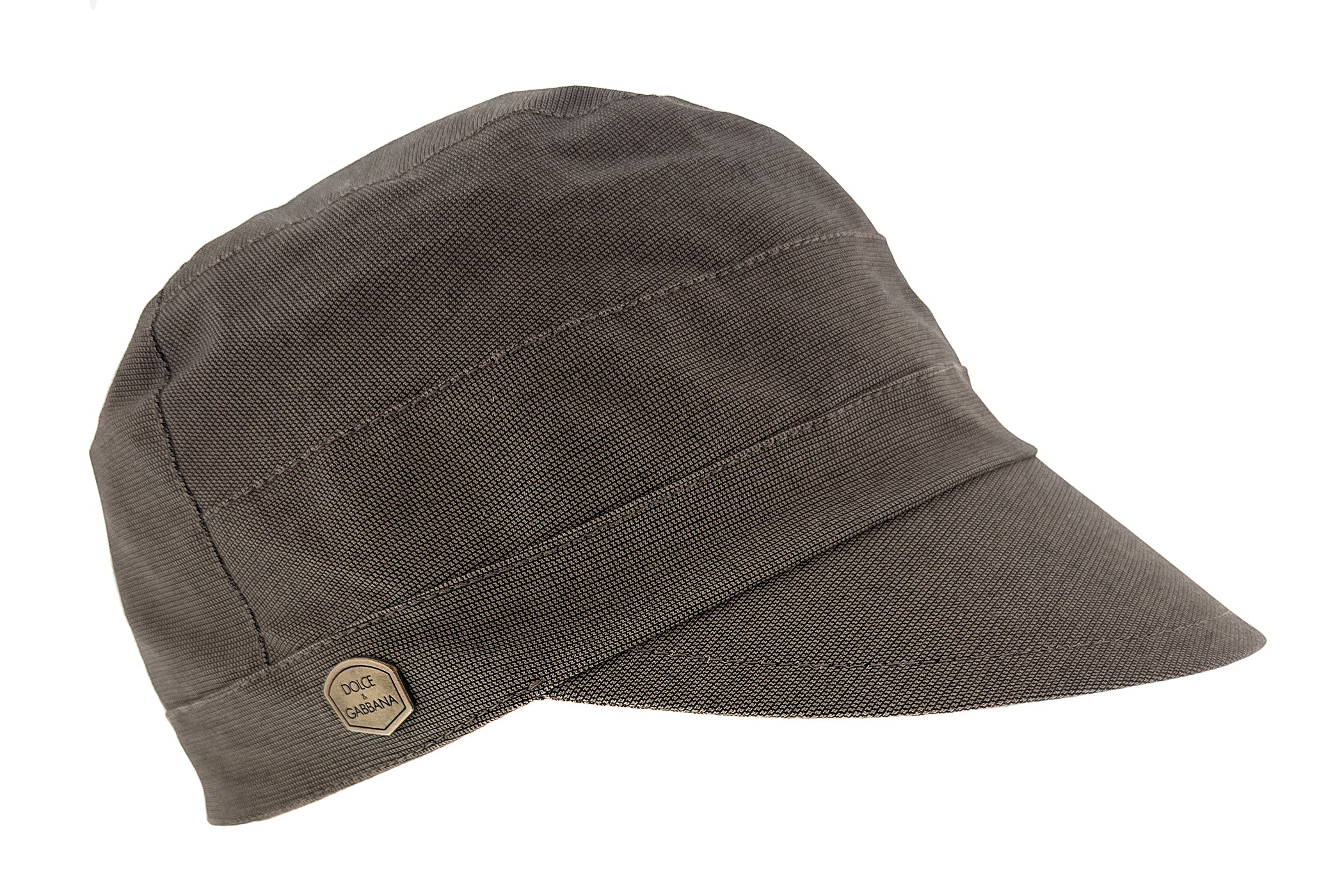 Dolce & Gabbana Khaki Grey Stylish Military Inspired Cap