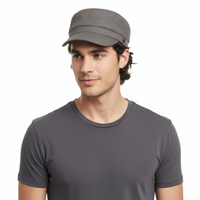 Dolce & Gabbana Khaki Grey Stylish Military Inspired Cap