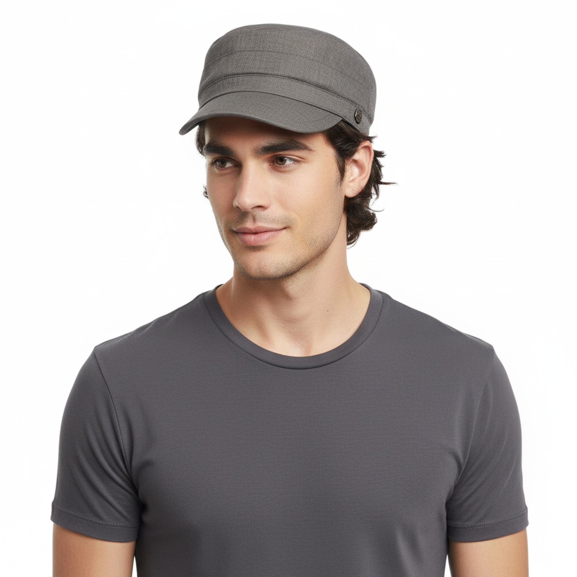 Dolce & Gabbana Khaki Grey Stylish Military Inspired Cap