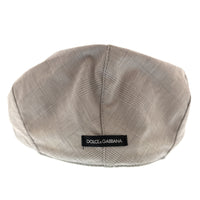 Dolce & Gabbana Men’s Light Grey Plaid Flat Cap