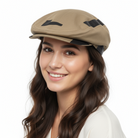 Dolce & Gabbana Beige/Black Solid Signature Modern Flat Cap-ayered Brim with Sleek Edge
