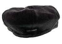Dolce & Gabbana Men’s Black Pure Linen Flat Cap