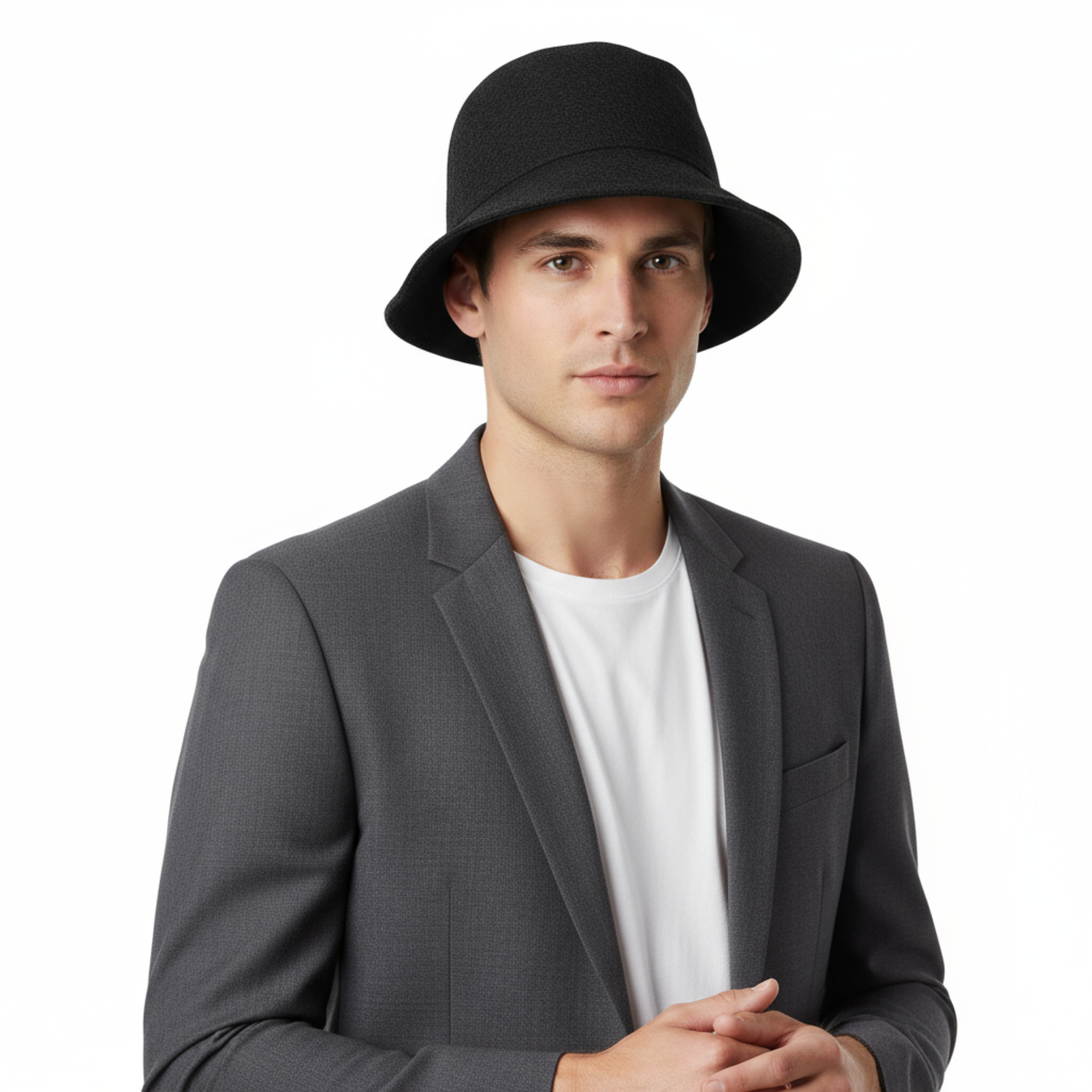 Dolce & Gabbana Virgin Cotton Blend Bucket Hat - Charcoal Grey-