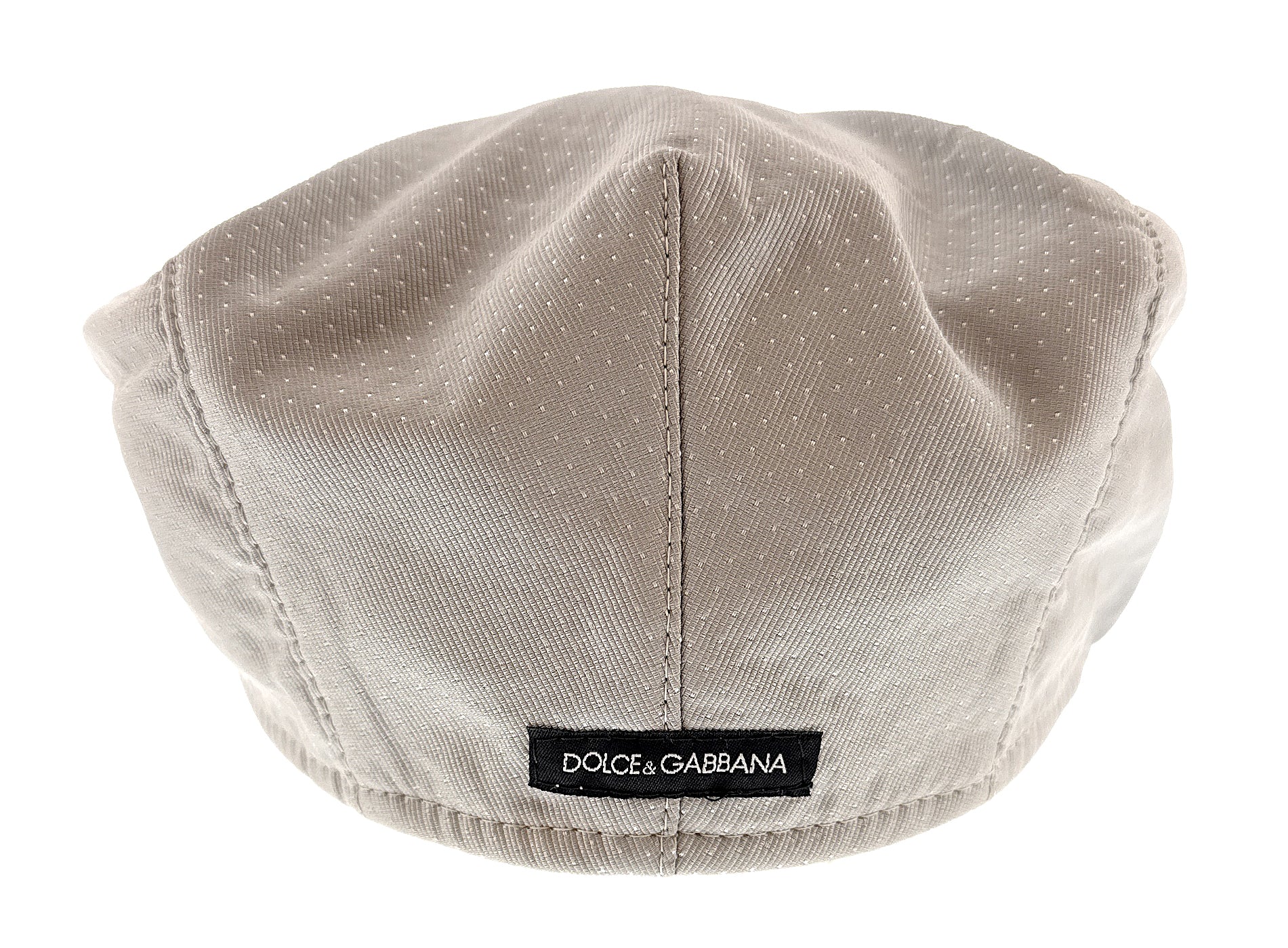 Dolce & Gabbana Light Grey Dot Pin Flat Cap-One Size