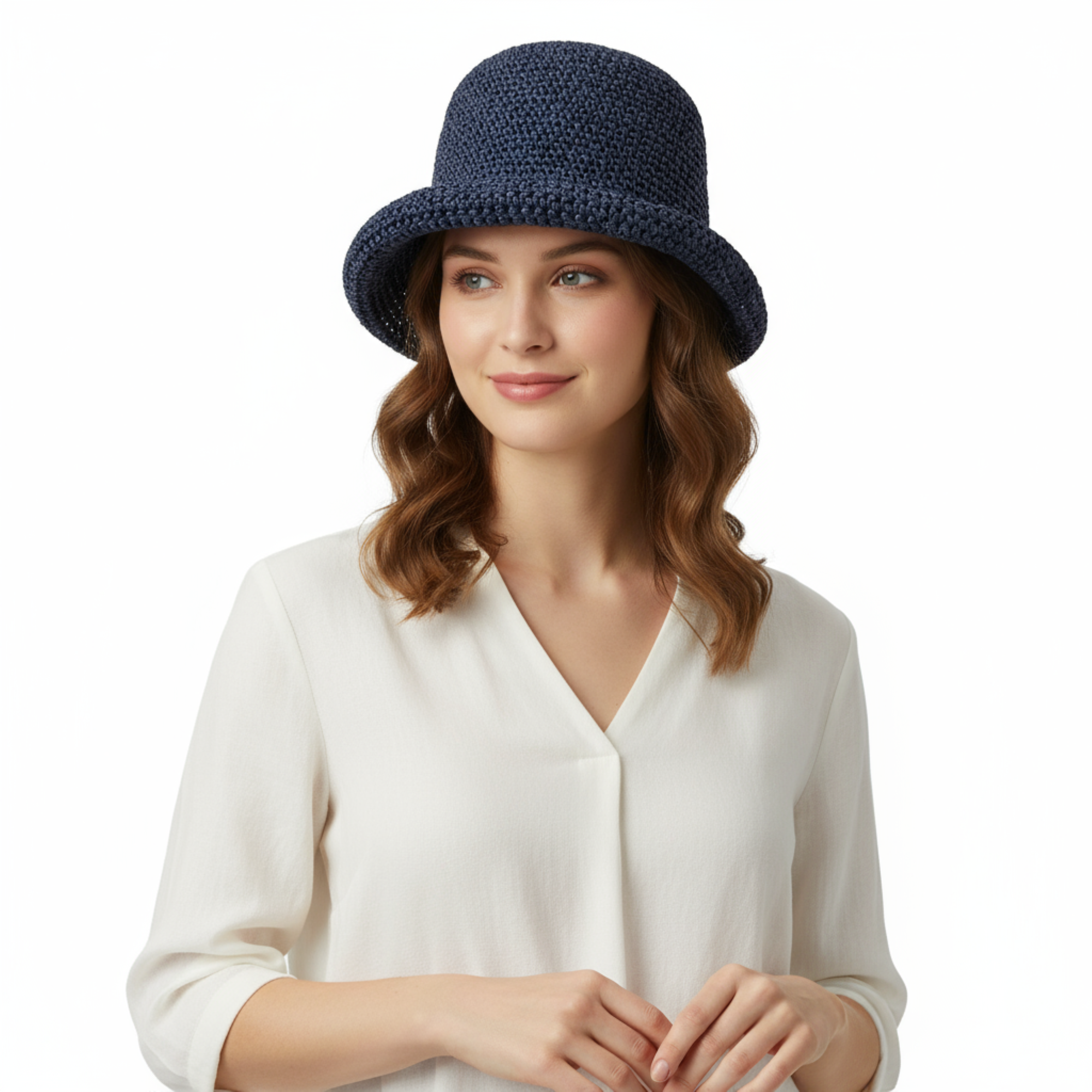 Dolce & Gabbana Blue Woven Straw Bucket Hat - Chic Summer Beach Hat-S