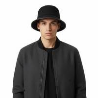 Dolce & Gabbana Charcoal Wool Blend Bucket Stitched Rim-Adult M