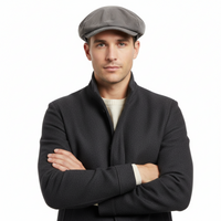 Dolce & Gabbana Light Grey Cotton Textured Vintage Flat Cap-