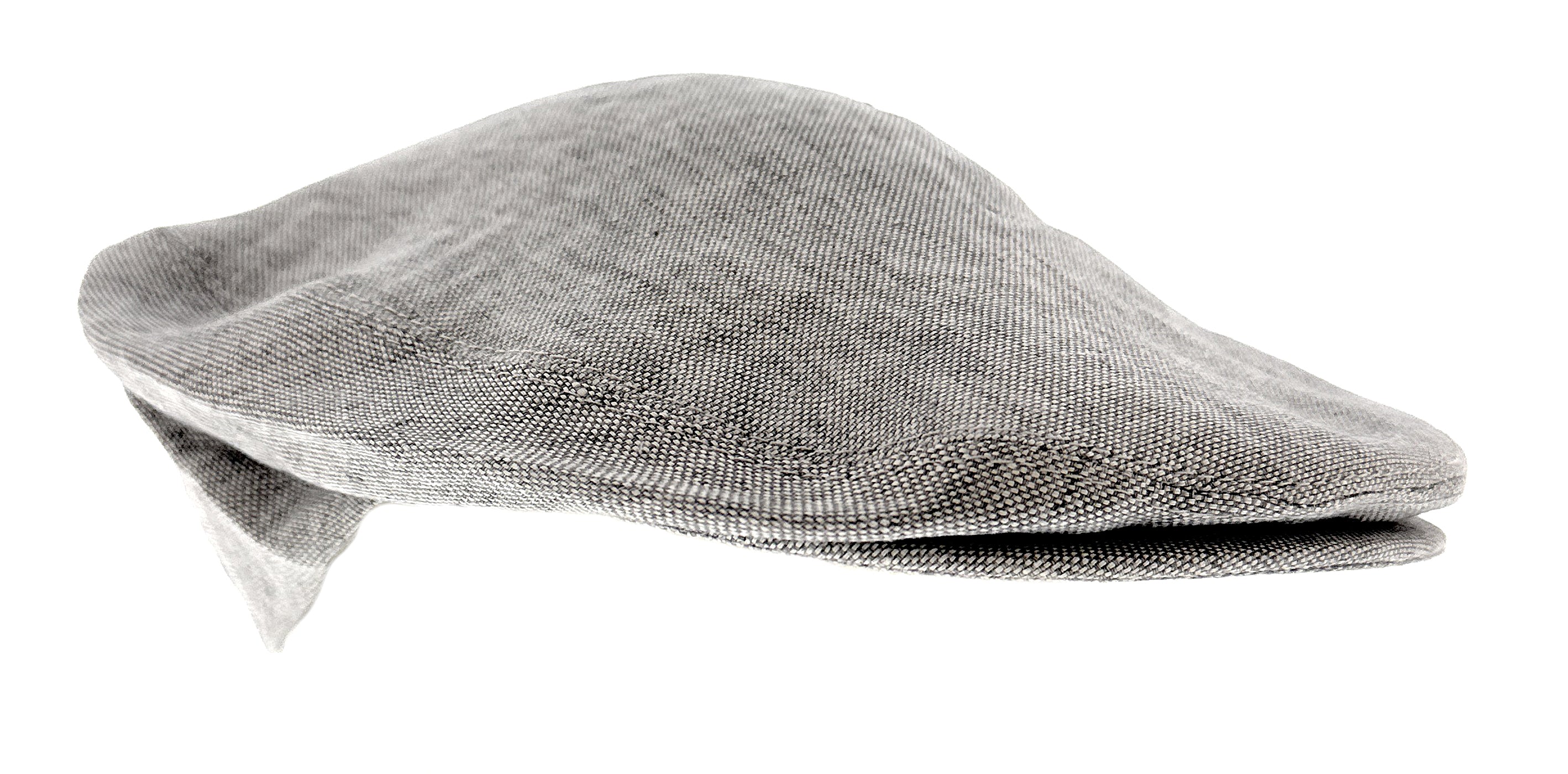 Dolce & Gabbana Light Grey Linen Textured Vintage Flat Cap-58