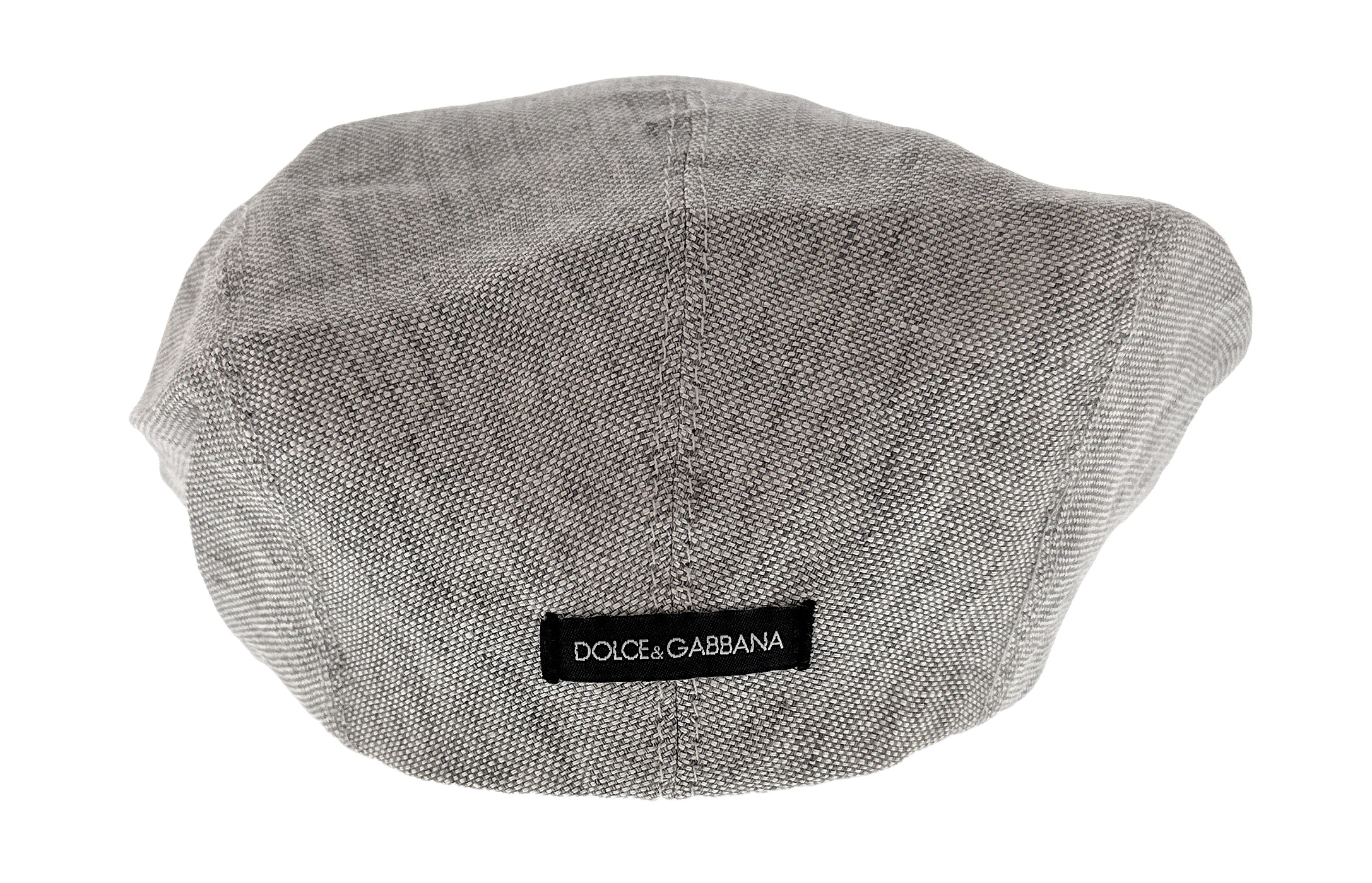 Dolce & Gabbana Light Grey Linen Textured Vintage Flat Cap-58