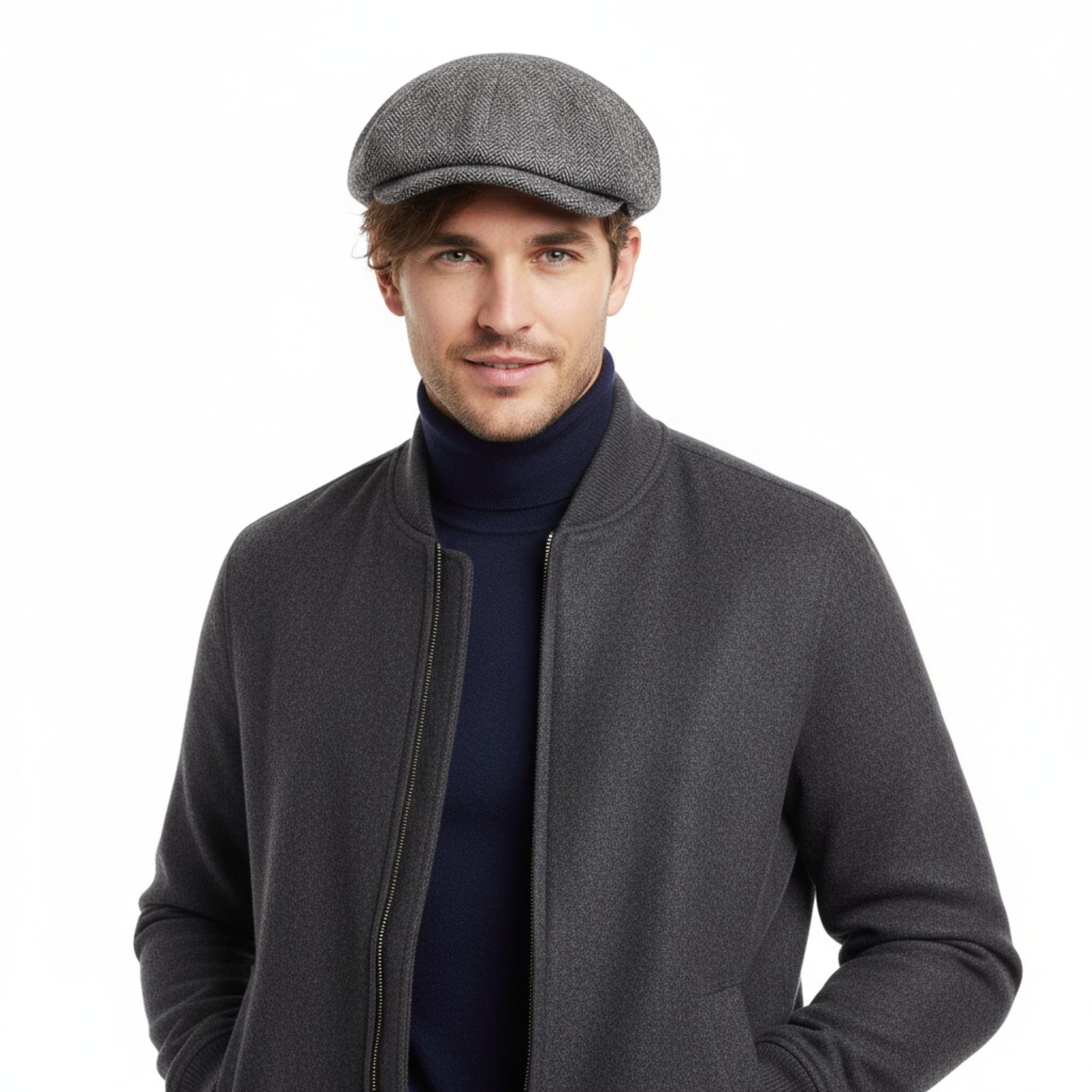 Dolce & Gabbana Light Grey Linen Textured Vintage Flat Cap-58