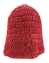 Dolce & Gabbana Red Woven Straw Bucket Hat - Chic Summer Beach Hat-M