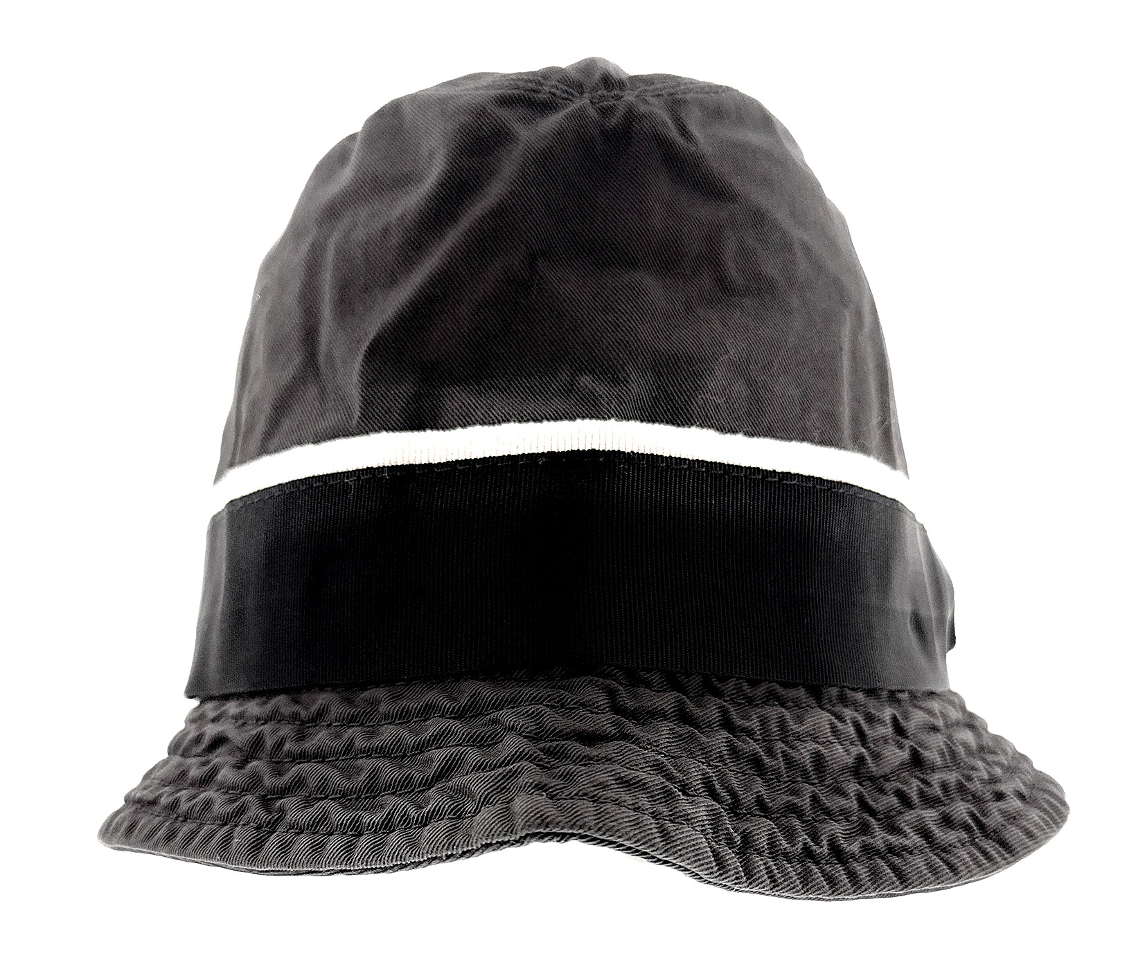 Dolce & Gabbana Men’s Black Pure Cotton Bucket Hat with Bow Band-Adult M