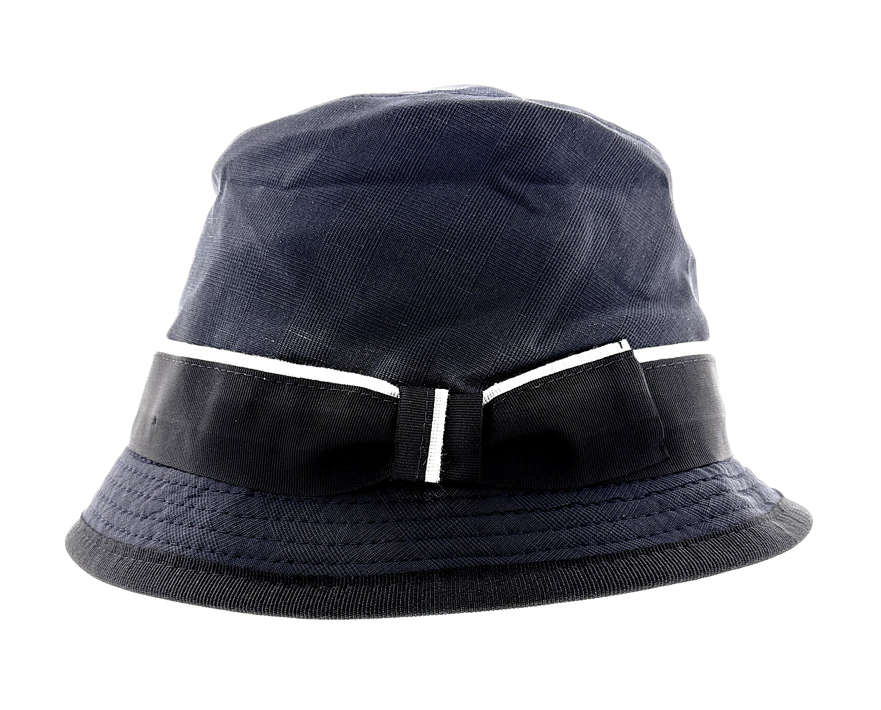 Dolce & Gabbana Men’s Grey Pure Cotton Bucket Hat with Bow Band-Adult M