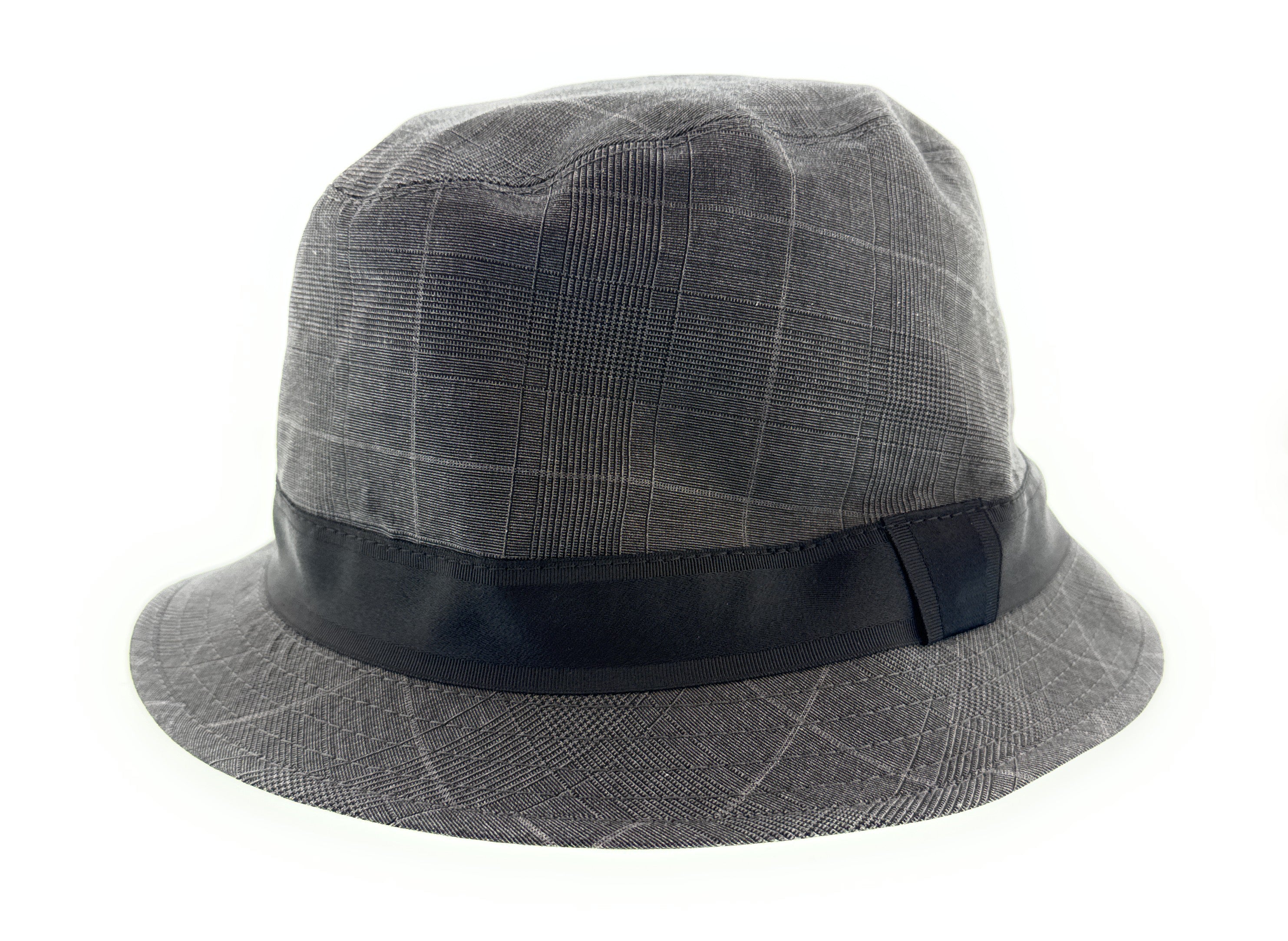 Dolce & Gabbana Cotton Light Grey Fine Plaid Bucket Hat-Adult L