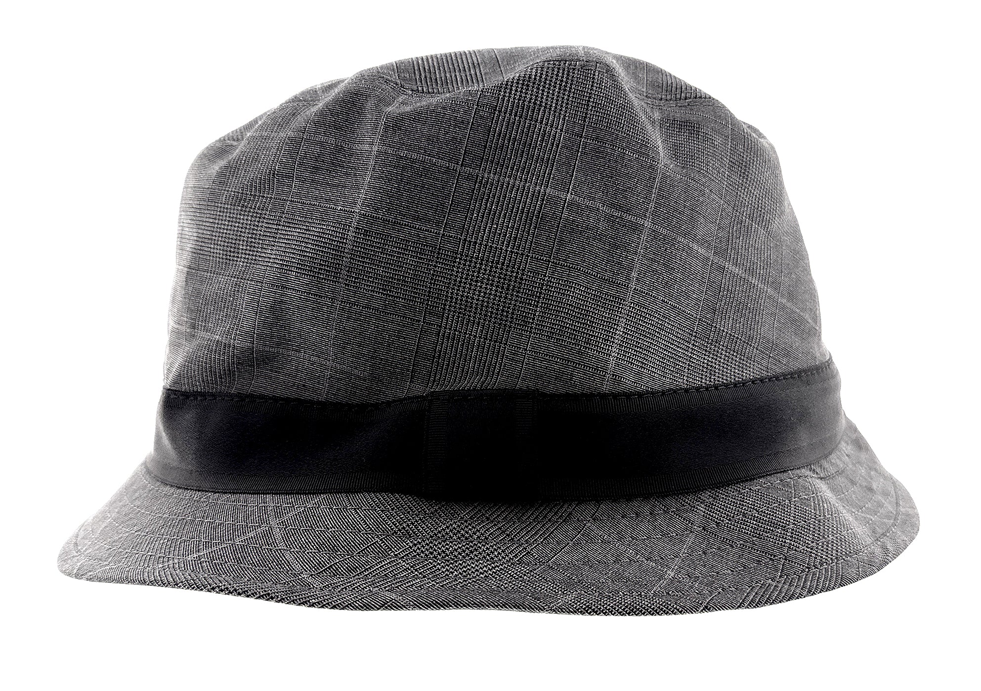 Dolce & Gabbana Cotton Light Grey Fine Plaid Bucket Hat-Adult L
