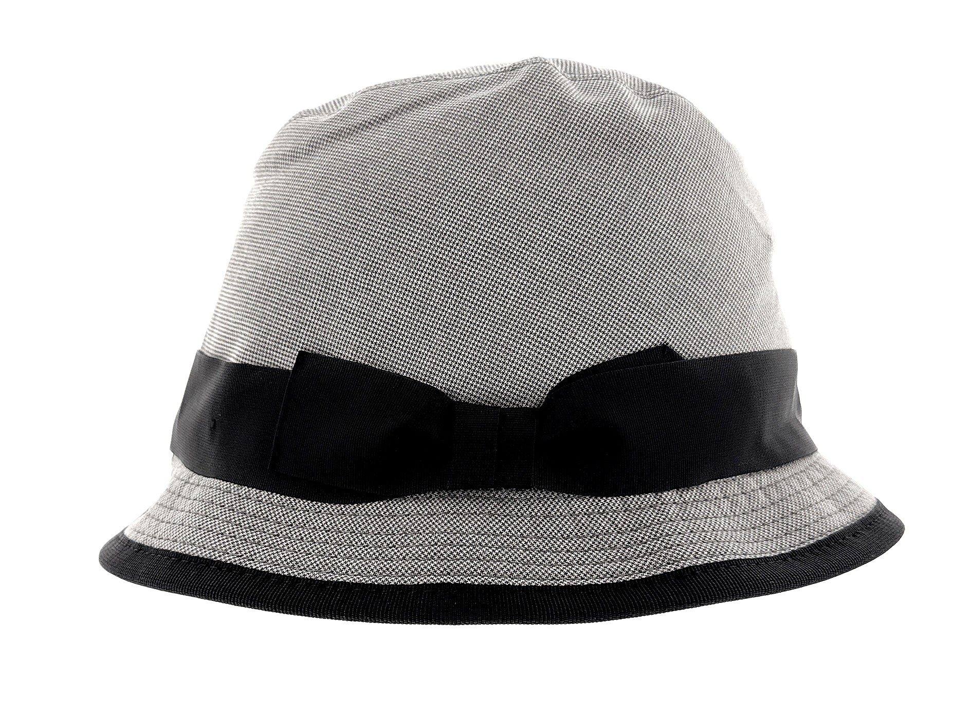 Dolce & Gabbana Men’s Light Grey Pure Cotton Bucket Hat with Bow Band