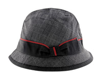 Dolce & Gabbana Men’s Grey Pure Wool Bucket Hat with Bow Band-Adult L