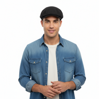 Dolce & Gabbana Men’s Black Linen Flat Cap – Luxury Headwear