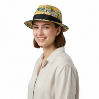 Dolce & Gabbana Silk Yellow Lemon Printed Sun Hat
