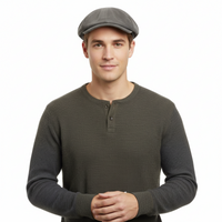 Dolce & Gabbana Light Grey Vintage Print Linen Blend Flat Cap-